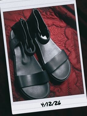 MIA Black Open-Toe Ankle-Strap Sandals